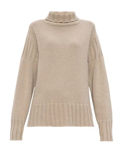 Jil Sander Roll-neck Cashmere Jumper In Neutral