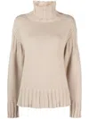 Jil Sander Roll-neck Cashmere Jumper In Neutrals