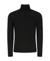 Jil Sander Roll Neck Knitted Sweater In Black