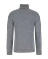 Jil Sander Roll Neck Knitted Sweater In Gray