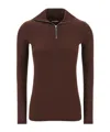 Jil Sander Half-zip T-shirt High Collar In Brown