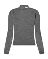 Jil Sander Zip-up Long Sleeve T-shirt In Gray