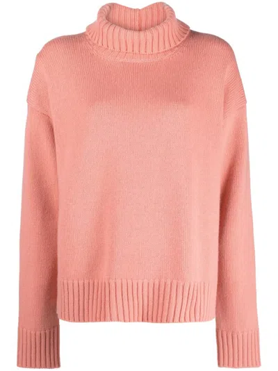 Jil Sander Roll-neck Loose-fit Jumper In Pink