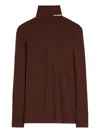 Jil Sander Roll-neck T-shirt In Brown