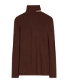Jil Sander Brown Lightweight Wool Blend High-neck T-shirt In Brown