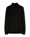 Jil Sander Wool Sweater With Turtleneck And Ribbed Finish In Black