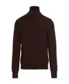 Jil Sander Man Turtleneck Burgundy Size 42 Wool In Red
