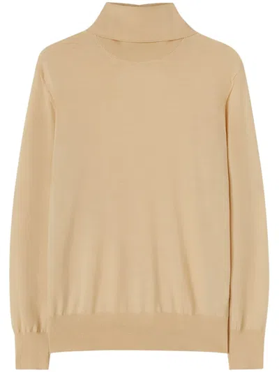 Jil Sander Roll-neck Wool Jumper In Neutrals