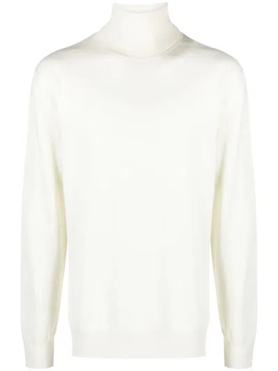 Jil Sander Roll-neck Wool Jumper In Neutrals