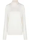 Jil Sander Roll Neck Wool Jumper In White