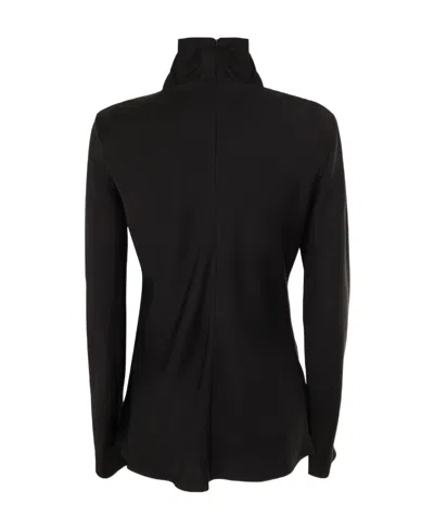 Jil Sander Rollneck Long-sleeve Blouse In Black