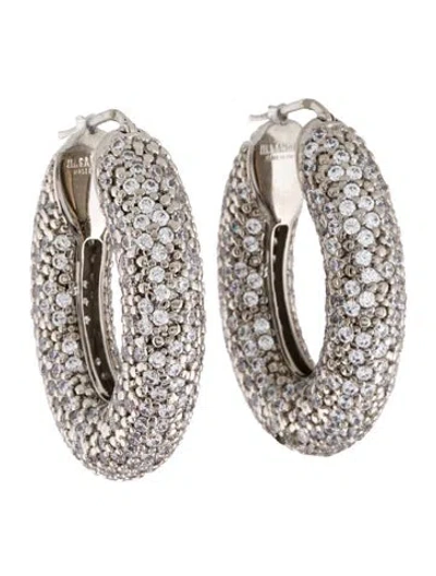 Pre-owned Jil Sander Rose Asymmetric Drop Earrings In Multi