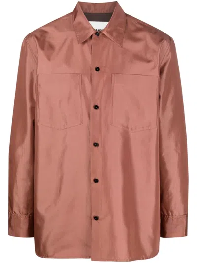 Jil Sander Rosewood Shirt For Men In Brown