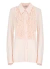 Jil Sander Ruffle-trim Shirt In Pink