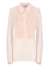 Jil Sander Ruffle-trim Shirt In Pink