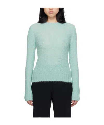 Jil Sander Round-collar And Long-sleeved Sweater In Green