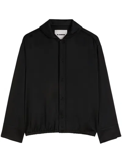 Jil Sander Round-collar Shirt In Black