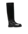 Jil Sander Round Toe Knee-high Boots In Black