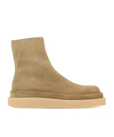 Jil Sander Round-headed Short Boots In Neutral