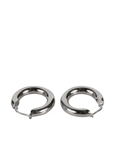 Jil Sander Round-hoop Earrings In Silver
