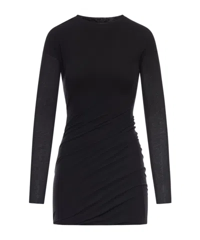 Jil Sander Round Neck Dress In Black
