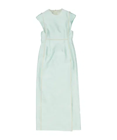Jil Sander Round Neck Dress In Blue