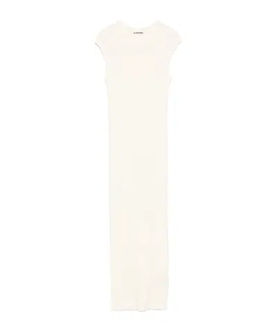 Jil Sander Round Neck Dress In White