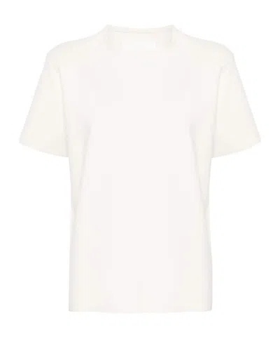 Jil Sander Round-neck Fine-ribbed Top In White