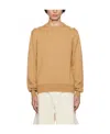 Jil Sander Round Neck Hollowed-out Sweater In Nude