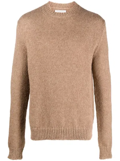 Jil Sander Round-neck Knit Jumper In Brown