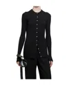 Jil Sander Round Neck Ribbed Cardigan In Black