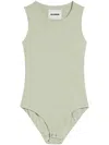 Jil Sander Compact-knit Jersey Bodysuit In Neutrals