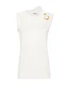 Jil Sander Round-neck Sleeveless Top In White