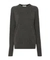 Jil Sander Oversized Grey Sweater With Ribbed Trim In Wool Woman In Black