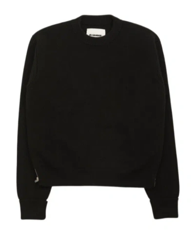 Jil Sander Round Neck Sweater In Black