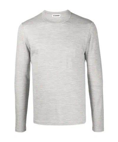 Jil Sander Round Neck Sweater In White