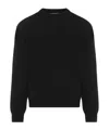 Jil Sander Round-neck Wool-blend Jumper In Black