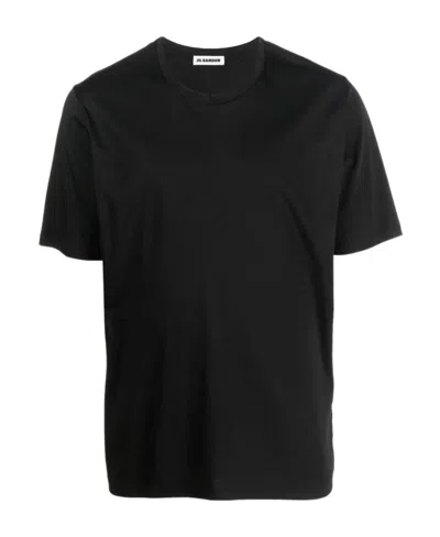 Jil Sander Round-necked T-shirt In Black