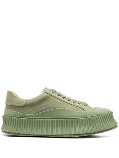 JIL SANDER ROUND-TOE CHUNKY-SOLE SNEAKERS