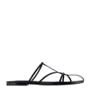 Jil Sander Round-toe Flat Sandals In Black