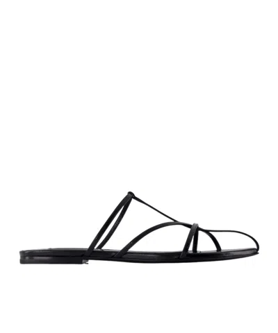 Jil Sander Round-toe Flat Sandals In Black