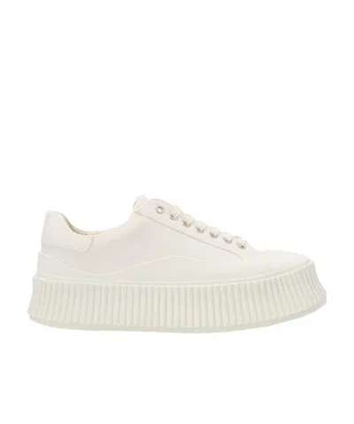 JIL SANDER ROUND-TOE LACE-UP SNEAKERS