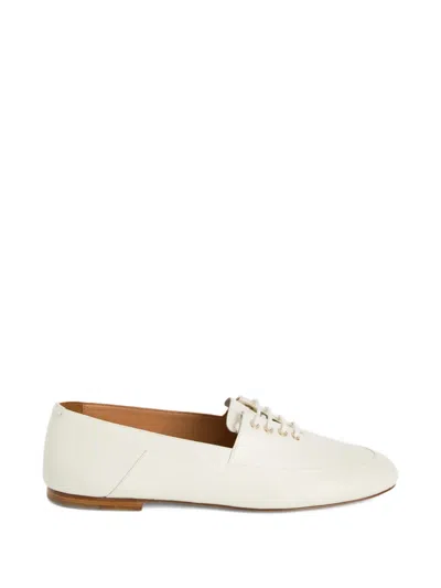 Jil Sander Round-toe Leather Oxford Shoes In White