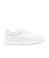 Jil Sander White Low-top Sneakers With Platform And Tonal Heel Tab In Leather In White