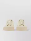 Jil Sander Round Toe Low-top Sneakers With Vulcanized Rubber Outsole In Neutral