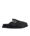 Jil Sander Zoccoli Con Fibbia In Rafia In Black