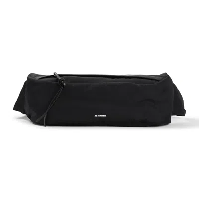 Jil Sander Rounded Black Bag With Top Zip Closure