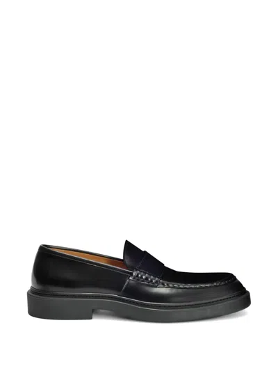 Jil Sander Round-toe Leather Loafers In Black