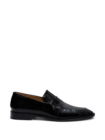 Jil Sander Round-toe Leather Loafers In Black