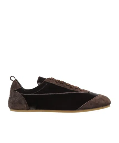Jil Sander Round-toe Sneakers In Brown